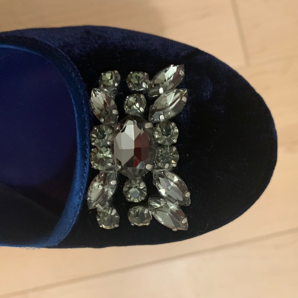 Ralph Lauren Navy Velvet Flats